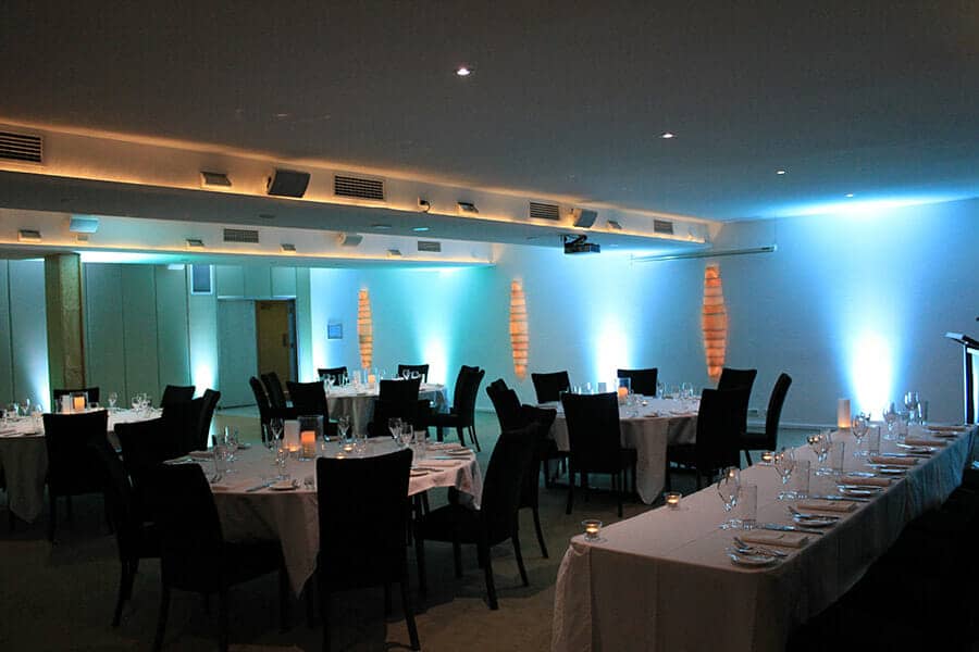 LIGHT BLUE UPLIGHTING | Alabaster at Victoria Park