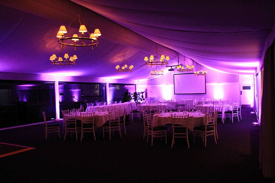 FUSHIA UPLIGHTING | Garden Marquee at Victoria Park