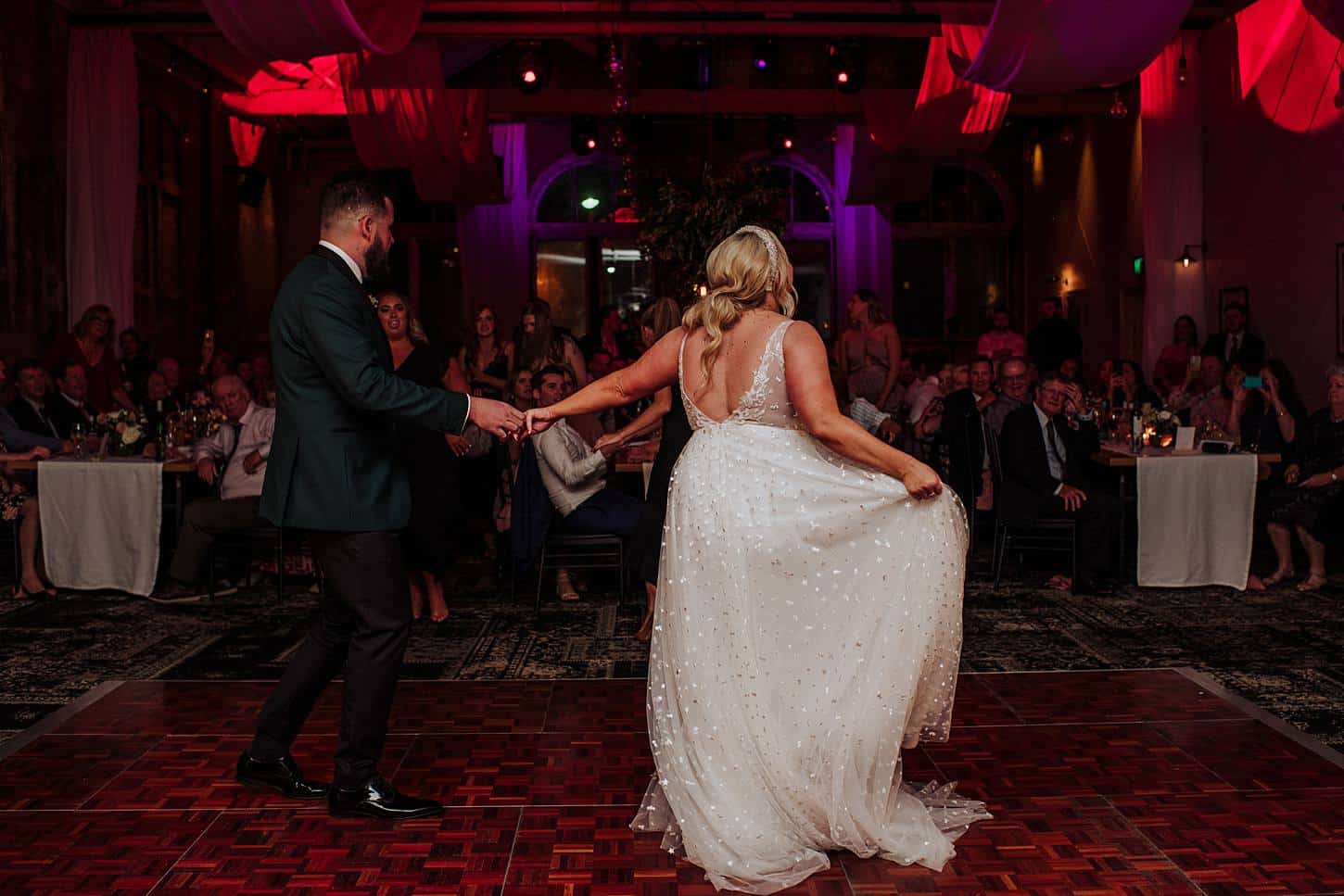 The Warehouse Wedding Dancing Room Lighting