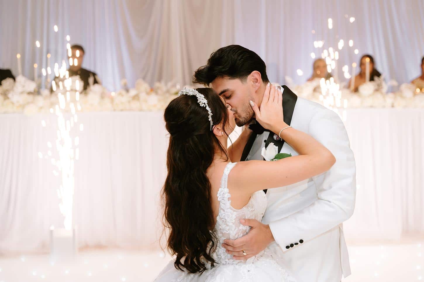 The Greek Club Sparkulars Bride & Groom Kiss