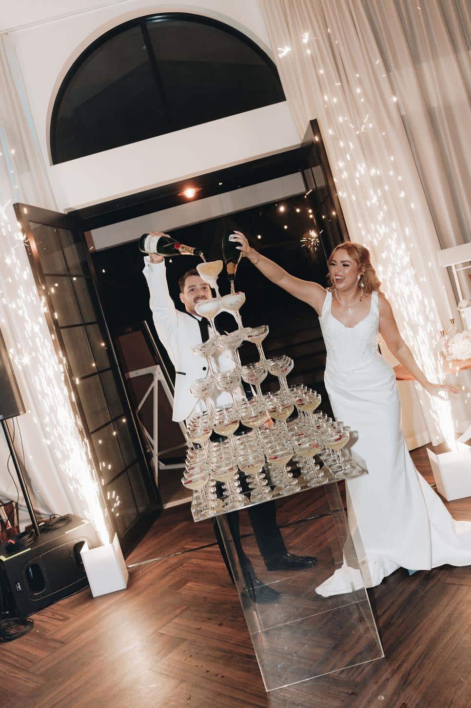 Braeside Gin House Wedding Sparkular Champagne Tower